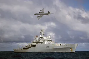 Australian Orion MPA Flying Over HMS Echo During Search for Malaysian Airliner MH370 Australian Orion MPA Flying Over HMS Echo During Search for Malaysian Airliner MH370