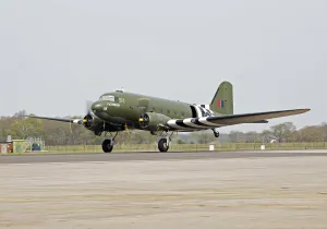 The Dakota of the BBMF takes off to start its display routine The Dakota of the BBMF takes off to start its display routine