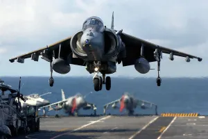 A Harrier GR7 of 1 Squadron RAF took part in Deck Operations on-board HMS Illustrious A Harrier GR7 of 1 Squadron RAF took part in Deck Operations on-board HMS Illustrious