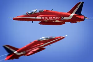 Images Dated 5th May 2008: Two Hawks from the Red Arrows pass within feet of each other whilst practising the
