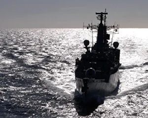 HMS Campbeltown silhouetted at sea enroute to Gibraltar in 2007 HMS Campbeltown silhouetted at sea enroute to Gibraltar in 2007
