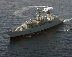 HMS Campbeltown, a Type 22 Frigate, conducted a helicopter exercise over the Red Sea