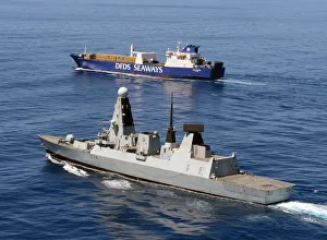 HMS Diamond Escorting Ark Futura During Operation Recsyr HMS Diamond Escorting Ark Futura During Operation Recsyr