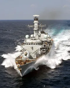 HMS Portland in Bab-el-Mandeb Straits HMS Portland in Bab-el-Mandeb Straits