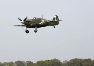 A Hurricane Mk IIC starting her display routine which forms part of the BBMF A Hurricane Mk IIC starting her display routine which forms part of the BBMF