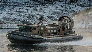 LCAC Hovercraft taking part in a beach assault