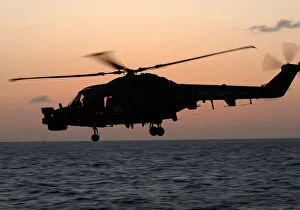 The Lynx Mk8 of HMS Campbeltown, a Type 22 Frigate, took part in an exercise over the Red The Lynx Mk8 of HMS Campbeltown, a Type 22 Frigate, took part in an exercise over the Red