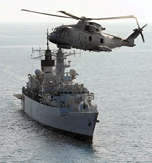 Merlin Flies over HMS Cumberland Merlin Flies over HMS Cumberland