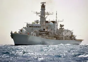 Print of HMS Somerset Type 23 frigate in the Arabian Gulf