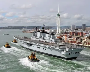 Royal Navy Prints: Colour Print of Royal Navy Aircraft Carrier HMS Illustrious