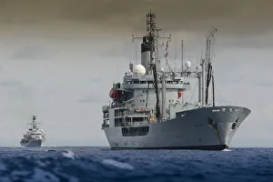 Picture is RFA GOLD ROVER with HMS LANCASTER in the background, together on Atlantic Patrol Task Picture is RFA GOLD ROVER with HMS LANCASTER in the background, together on Atlantic Patrol Task