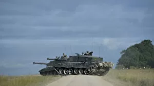 Pictured are two Challenger 2s on the Salisbury Plain Training Area