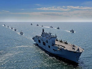 Pictured is The Helicopter Carrier HMS Ocean during Exercise BALTOPS 2015