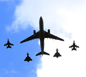 RAF Aircraft Flypast Over Buckingham Palace