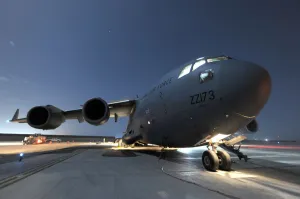 Herrick Gallery: RAF C-17 Globemaster at Camp Bastion, Afghanistan