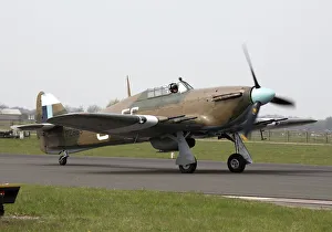 RAF Coningsby Station Commander taxies a Hurricane Mk IIC of the BBMF at RAF Conningsby RAF Coningsby Station Commander taxies a Hurricane Mk IIC of the BBMF at RAF Conningsby