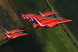 Images Dated 31st May 2008: The Red Arrows are pictured as they fly in tight formation during display training