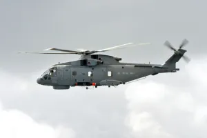 Royal Navy Merlin Helicopter Carrying a Training Torpedo Royal Navy Merlin Helicopter Carrying a Training Torpedo