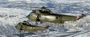 Helicopter Gallery: Royal Navy Seaking Mk4 Helicopters Over Northern Norway
