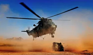 Images Dated 6th August 2013: Sea King Helicopter During Exercise in Jordan