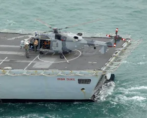 Wildcat Helicopter Onboard HMS Iron Duke for Trials Wildcat Helicopter Onboard HMS Iron Duke for Trials