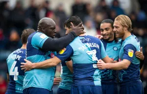 Wycombe celebrate against Burton Wycombe celebrate against Burton