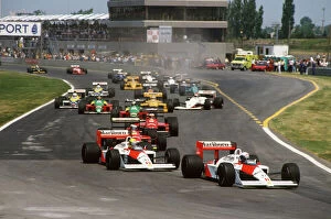 Images Dated 6th September 2012: 1988 Canadian Grand Prix - Start: Alain Prost and Ayrton Senna lead Gerhard Berger