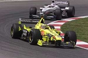 Images Dated 7th May 2000: 2000 Spanish Grand Prix. RACE Jarno Trulli, Jordan Mugen Honda leads Jenson Button