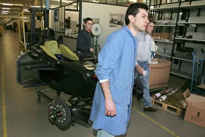 Images Dated 1st February 2005: 2005 Dallara Factory Visit Fornovo, Italy. 1st February 2005. The GP2 Series chasis is prepared