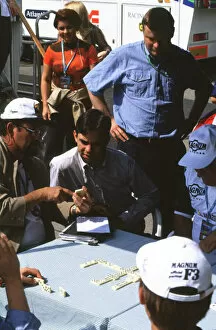 Images Dated 2nd May 2000: 2KF3-Oulton Park, England-Antonio Pizzonia playing dominoes
