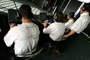 Images Dated 2nd September 2004: A1 Grand Prix Testing: A1 GP Engineers work on the telemetry