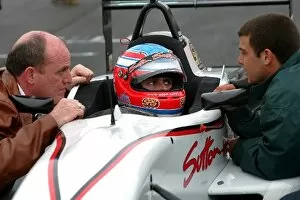 Images Dated 4th October 2004: British Formula Three Championship: John Sweeny and Ernesto Viso with Adam Carroll P1 Motorsport