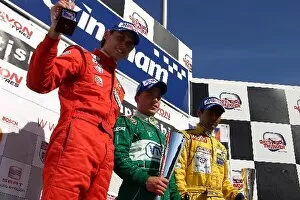 Images Dated 3rd August 2003: British Formula Three Championship: Race 2 scholarship podium L to R, Can Artam Promatecme F3