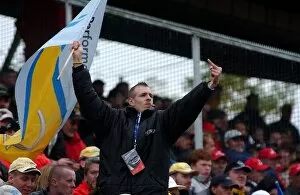 Images Dated 5th October 2003: DTM: This Opel fan is not so happy with Bernd Schneider winning the championship again