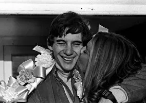 Images Dated 6th March 2002: Formula Ford 1600: Ayrton Senna da Silva with his wife Liliane celebrates his first single seater