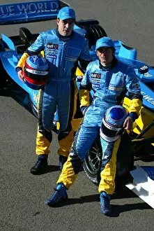 Images Dated 23rd January 2003: Formula One Launch: Fernando Alonso Renault R23 and Jarno Trulli Renault R23