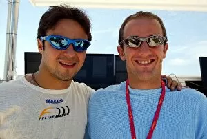 Images Dated 16th May 2002: Formula One Testing: Felipe Massa Sauber with Cristiano Da Matta as he prepares for his first F1