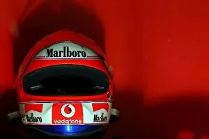 Images Dated 14th July 2004: Formula One Testing: The helmet of Rubens Barrichello Ferrari F2004