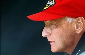 Images Dated 6th February 2002: Formula One Testing: Jaguar Team Principal Niki Lauda is disappointed with the handling