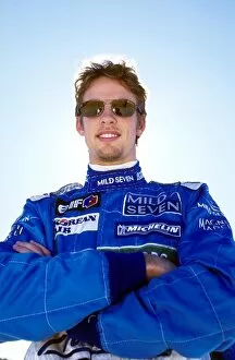 Images Dated 15th February 2001: Formula One Testing: Jenson Button Benetton B201