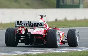 Images Dated 27th March 2003: Formula One Testing: Rubens Barrichello has his first run in the Ferrari F2003-GA