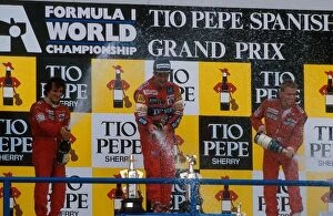 Images Dated 31st January 2001: Formula One World Championship: 2nd placed Alain Prost. Winner Nigel Mansel