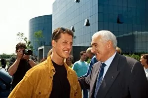 Images Dated 29th October 2001: Formula One World Championship: Bugatti owner Romano Artioli thanks Michael Schumacher for
