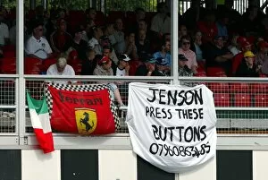 Images Dated 21st July 2003: Formula One World Championship: Ferrari and Jenson Button BAR fans