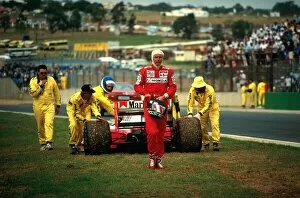 Images Dated 7th June 2001: Formula One World Championship: Gerhard Berger pushed the fuel consumption of his McLaren MP4 / 6B
