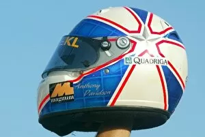 Images Dated 16th August 2002: Formula One World Championship: The helmet of Anthony Davidson who is set to make his GP debut