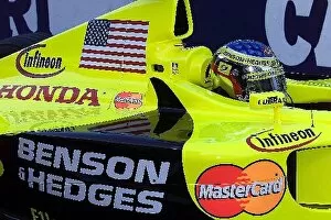 Images Dated 16th September 2001: Formula One World Championship: Jean Alesis car sported a Stars and Stripes as a tribute to the USA