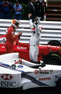 Images Dated 8th January 2001: Formula One World Championship: Michael Schumacher, Ferrari F310B 1st place with Rubens Barrichello