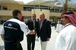 Images Dated 3rd April 2004: Formula One World Championship: Peter Phillips Williams Account Manager with Juan Carlos King of