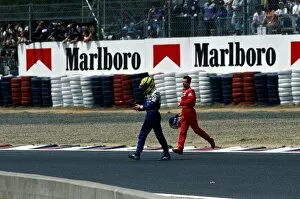 Images Dated 1st April 2002: Formula One World Championship: Pole sitter Ayrton Senna Williams walks back to the pits with